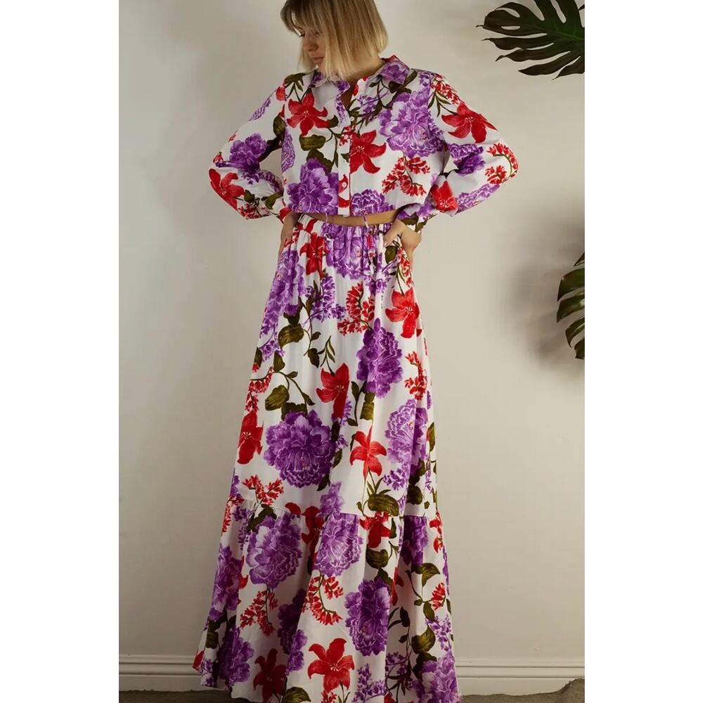 Mulla Crop Top and Maxi Skirt Set